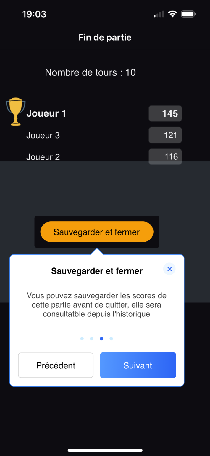 ScoreLex &ndash; fin de partie