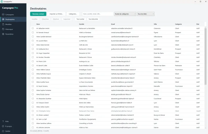 CampagnePro &ndash; carnet d&rsquo;adresses
